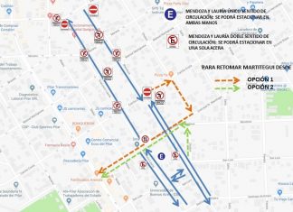Tránsito: Cambio de circulación de las calles Lauría y Mendoza