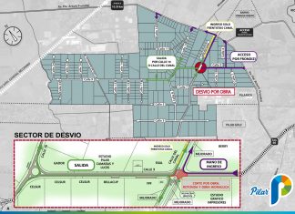 Desvío de tránsito por obras en el Parque Industrial de Pilar