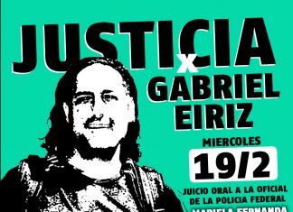 Homicidio Gabriel Eiriz: podría prescribir la causa homicidio Gabriel Eiriz LA CAUSA POR AMENAZAS PREVIAS AL HOMICIDIO EN LA QUE ESTÁ IMPUTADA UNA OFICIAL DE LA POLICÍA FEDERAL CORRE PELIGRO DE PRESCRIBIR.