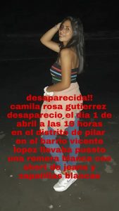 Camila Rosa Gutierrez desaparecida