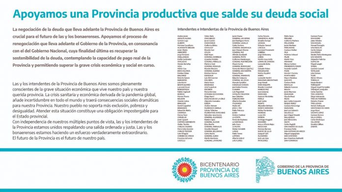 solicitada intendentes apoyo renegociacion de la deuda de la provincia