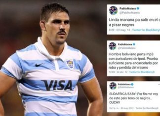 Escándalo: tuits racistas y discriminatorios del capitán de Los Pumas y otros dos jugadores Matera Tuits