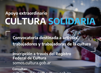 El Ministerio de Cultura Nación abrió la convocatoria al apoyo extraordinario Cultura Solidaria apoyo extraordinario