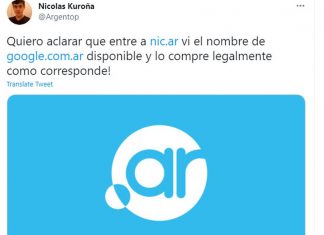 Un joven argentino compró el dominio google.com.ar y fue su dueño por unas horas google.com.ar