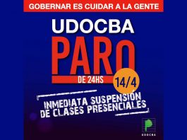 UDOCBA: paro y pedido de suspensión de clases presenciales suspensión de clases