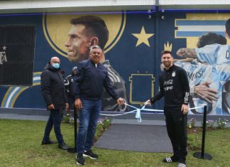 La AFA inauguró un mural dedicado a la victoria de la Copa América