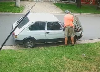 Detienen al ladrón que filmaron robando una batería en el centro de Pilar filmado batería