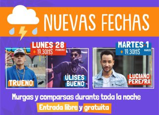 Por lluvia se reprograman los shows del carnaval en Pilar reprograman