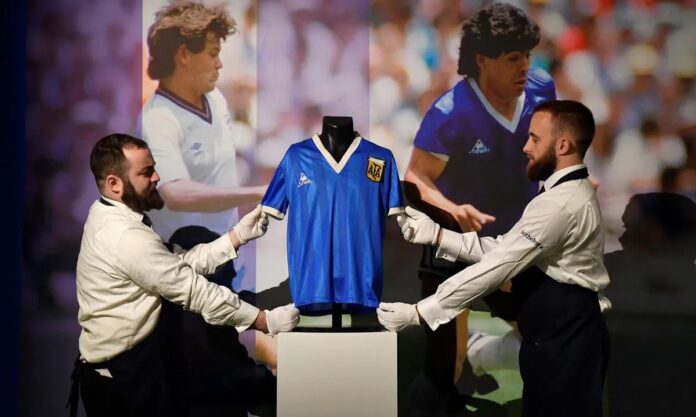 Subasta casaca maradona 86 camiseta que usó Maradona