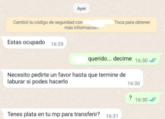 Cyber estafa por whatsapp