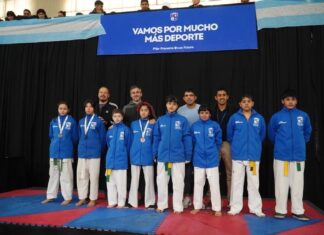 Achával acompañó a los jóvenes que participaron del Torneo Municipal de Taekwondo