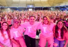 Una vez más, la Master Pink Pilar pintó de rosa el “Rusticucci” Una vez más, la Master Pink Pilar pintó de rosa el “Rusticucci”